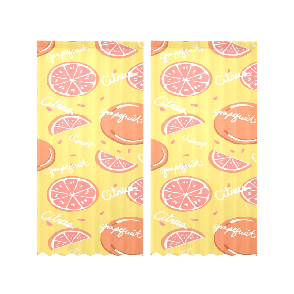 Grapefruit yellow background Gauze Curtain