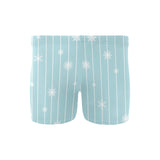 Snowflake pattern blue stripe background Men's Swimming Trunks