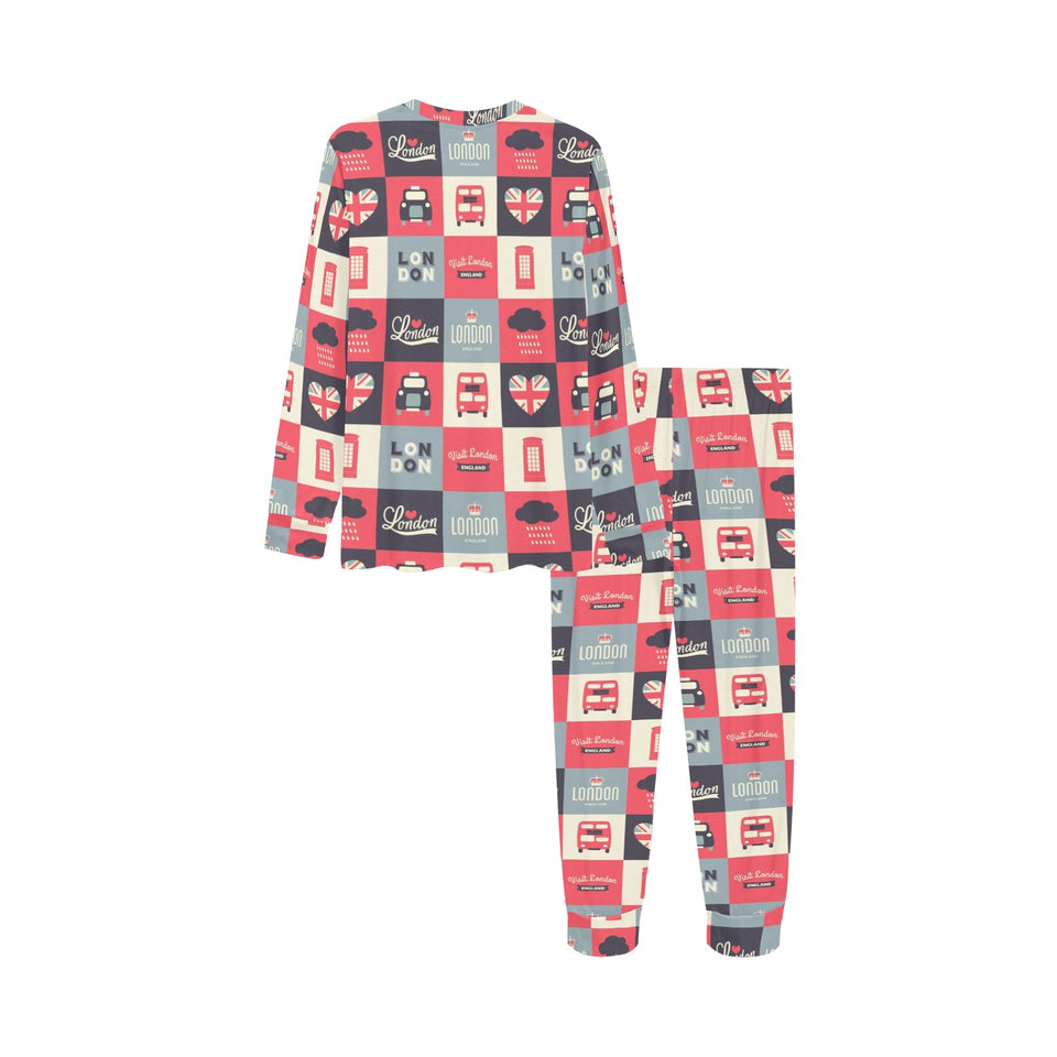 British Pattern Print Design 05 Kids' Boys' Girls' All Over Print Pajama Set