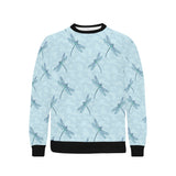 Dragonfly pattern blue background Men's Crew Neck Sweatshirt
