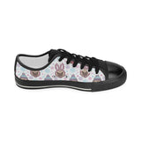 Cute pug hat rabbit costume pattern Kids' Boys' Girls' Low Top Canvas Shoes Black