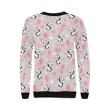 Cute panda ballon heart pattern Women's Crew Neck Sweatshirt