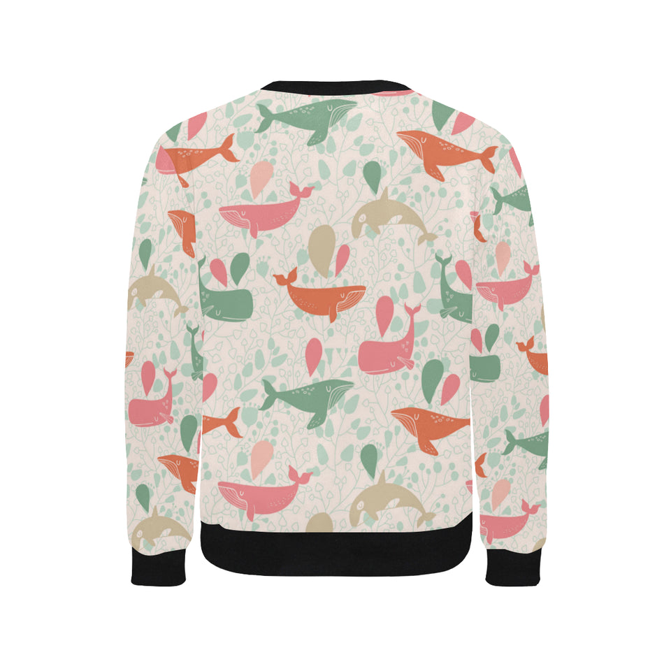 Cute whale pattern Men's Crew Neck Sweatshirt