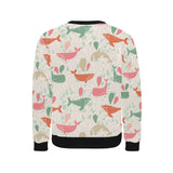 Cute whale pattern Men's Crew Neck Sweatshirt