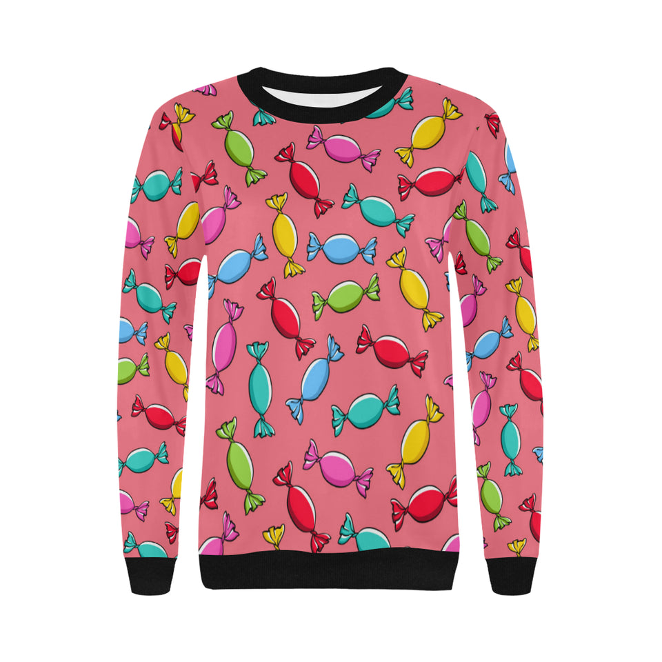 Colorful wrapped candy pattern Women's Crew Neck Sweatshirt