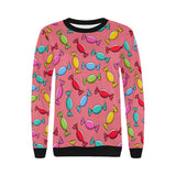 Colorful wrapped candy pattern Women's Crew Neck Sweatshirt