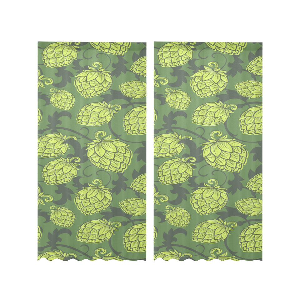 Hop pattern Hop cone background Gauze Curtain