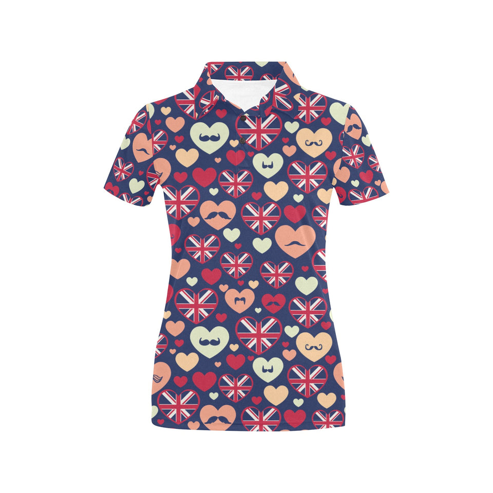 British Pattern Print Design 02 Women's All Over Print Polo Shirt