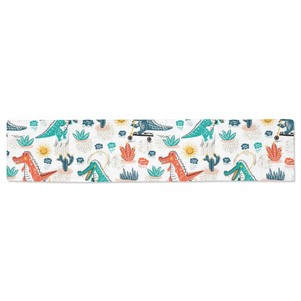 Cute Crocodile Pattern Table Runner