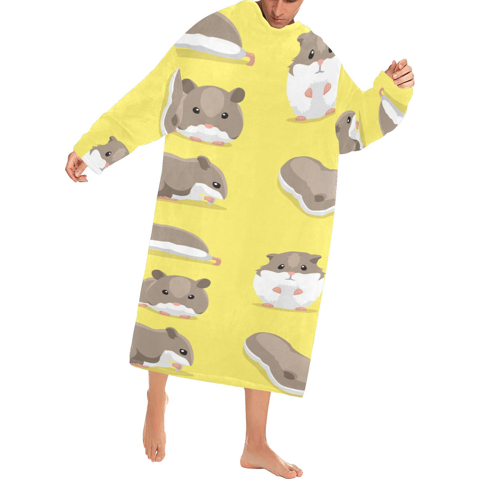 Cute Hamster pattern Blanket Robe with Sleeves