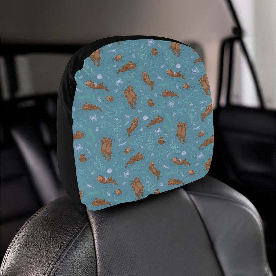 Sea otters pattern Car Headrest Cover