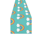 Rainbow pattern green background Table Runner