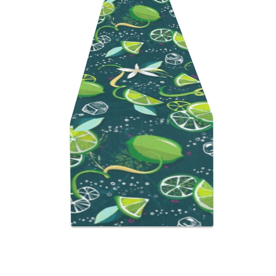 Lime ice flower pattern Table Runner