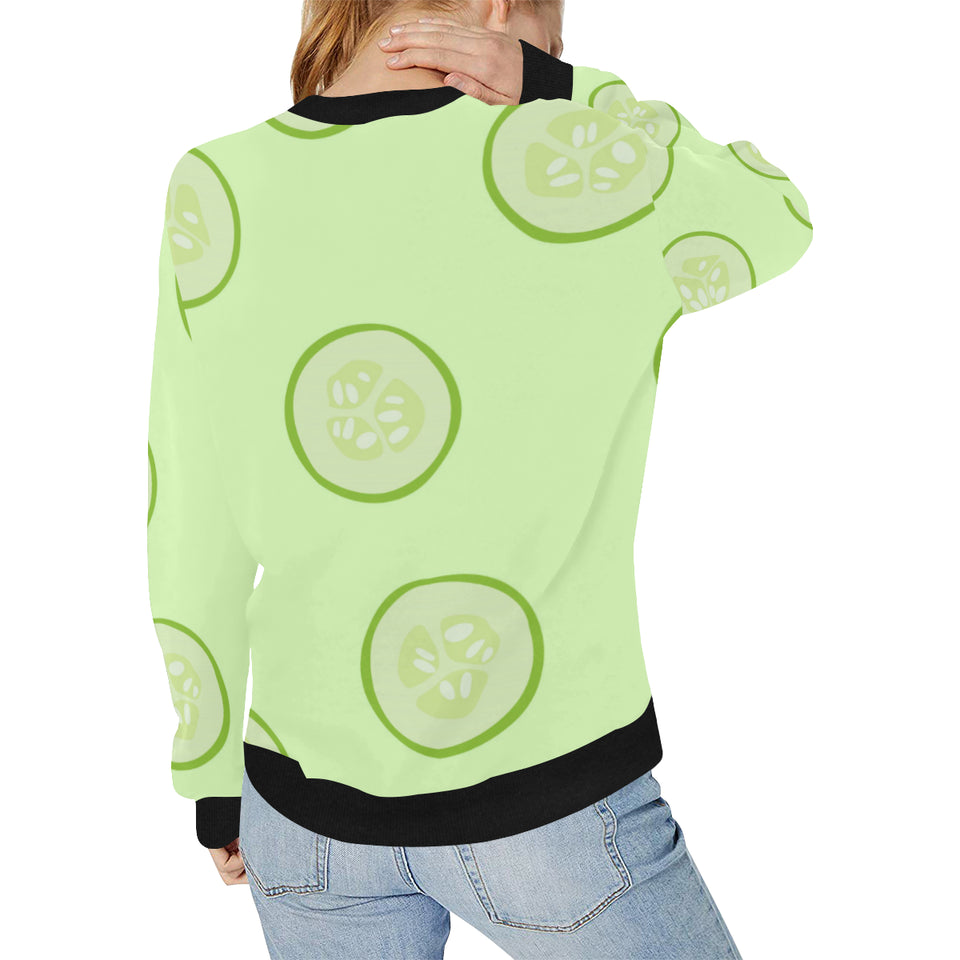 Cucumber pattern Women's Crew Neck Sweatshirt