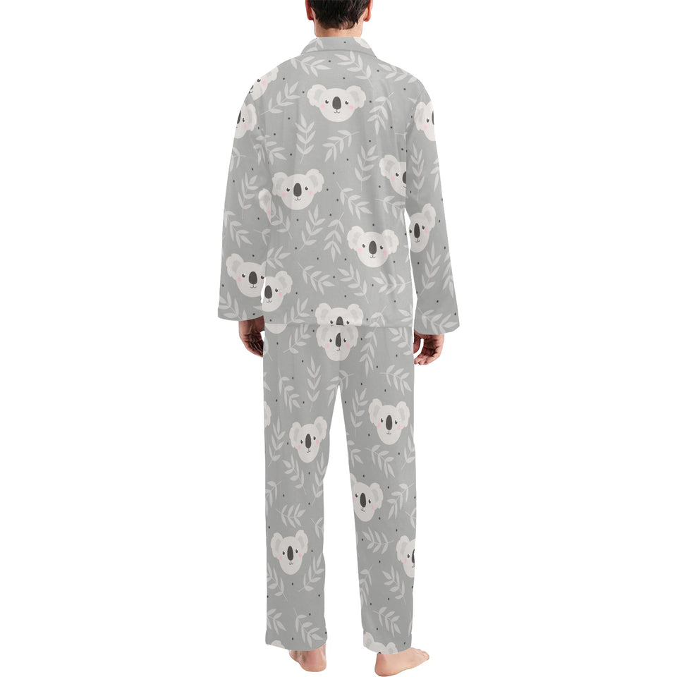 Cute koala leaves pattern Men's Long Pajama Set