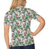 Hummingbird Pattern Print Design 05 Women's All Over Print Polo Shirt