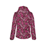Lips Pattern Print Design 03 Women's Padded Hooded Jacket