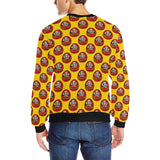 Daruma japanese wooden doll yellow background Men's Crew Neck Sweatshirt