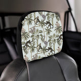 Monkey sloth lemur palm trees pattern Car Headrest Cover