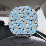 Beagle dog blue background pattern Car Headrest Cover