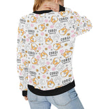 Corgi Dog Pattern Women's Crew Neck Sweatshirt