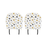 hand drawn gold black star pattern Car Headrest Cover