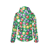 Billiard Ball Pattern Print Design 02 Women's Padded Hooded Jacket