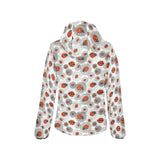 Ladybug Pattern Print Design 05 Women's Padded Hooded Jacket