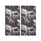 Japanese crane pink sakura pattern Gauze Curtain