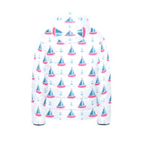 Sailboat anchor pattern Kids' Boys' Girls' Padded Hooded Jacket