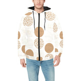 Gold Texture mushroom pattern Men's Padded Hooded Jacket