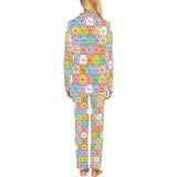 Chemistry Periodic Table Pattern Print Design 01 Women's Long Pajama Set
