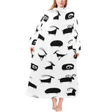 Goat ram pattern Blanket Robe with Sleeves