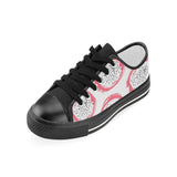 Hand drawn dragon fruit Kids' Boys' Girls' Low Top Canvas Shoes Black