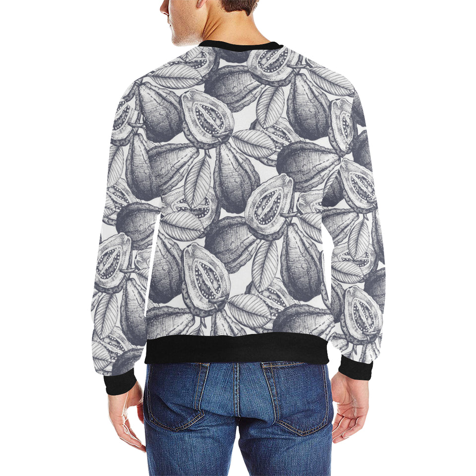 Guava tropical hand drawn pattern Men's Crew Neck Sweatshirt