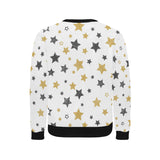 hand drawn gold black star pattern Men's Crew Neck Sweatshirt