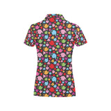 Tea pots Pattern Print Design 01 Women's All Over Print Polo Shirt