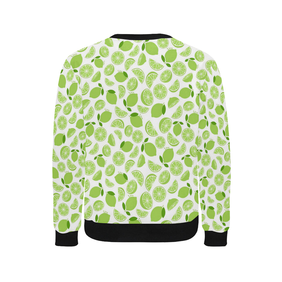 Lime design pattern Men's Crew Neck Sweatshirt