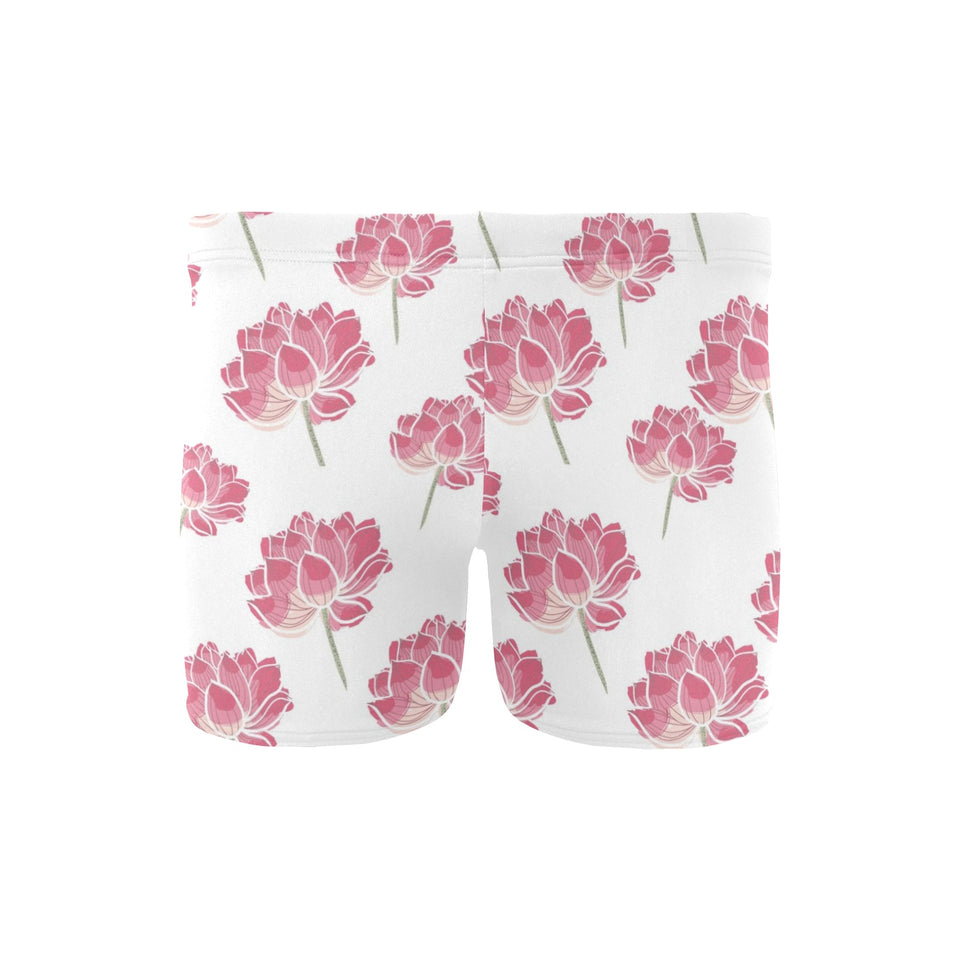 Pink lotus waterlily pattern Men's Swimming Trunks
