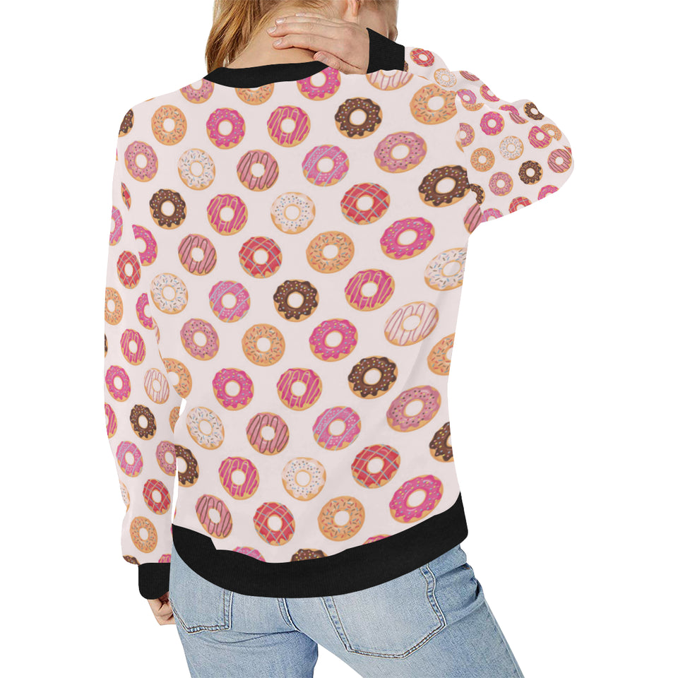 Colorful donut pattern Women's Crew Neck Sweatshirt