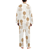 Gold Texture mushroom pattern Men's Long Pajama Set