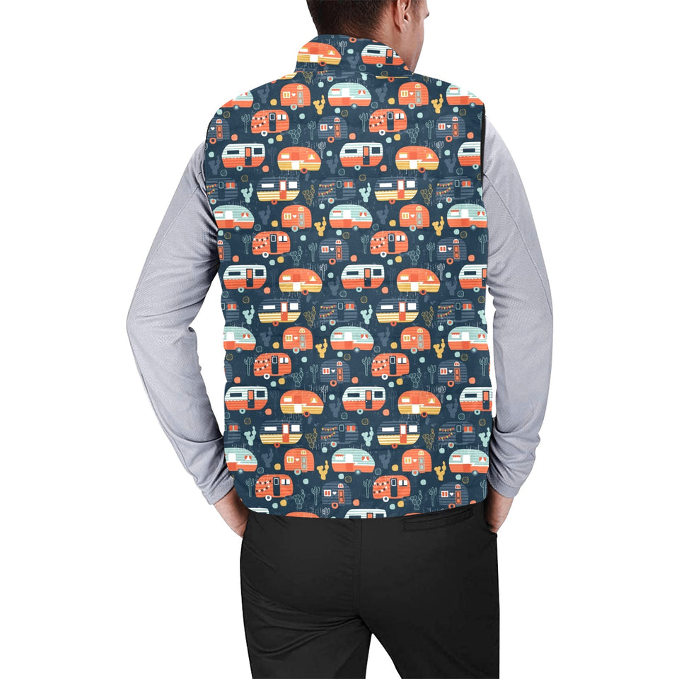 Camper Van Pattern Print Design 05 Men's Padded Vest