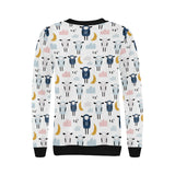 Cute sleeping sheep moon cloud pattern Women's Crew Neck Sweatshirt