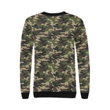 Dark Green camouflage pattern Women's Crew Neck Sweatshirt