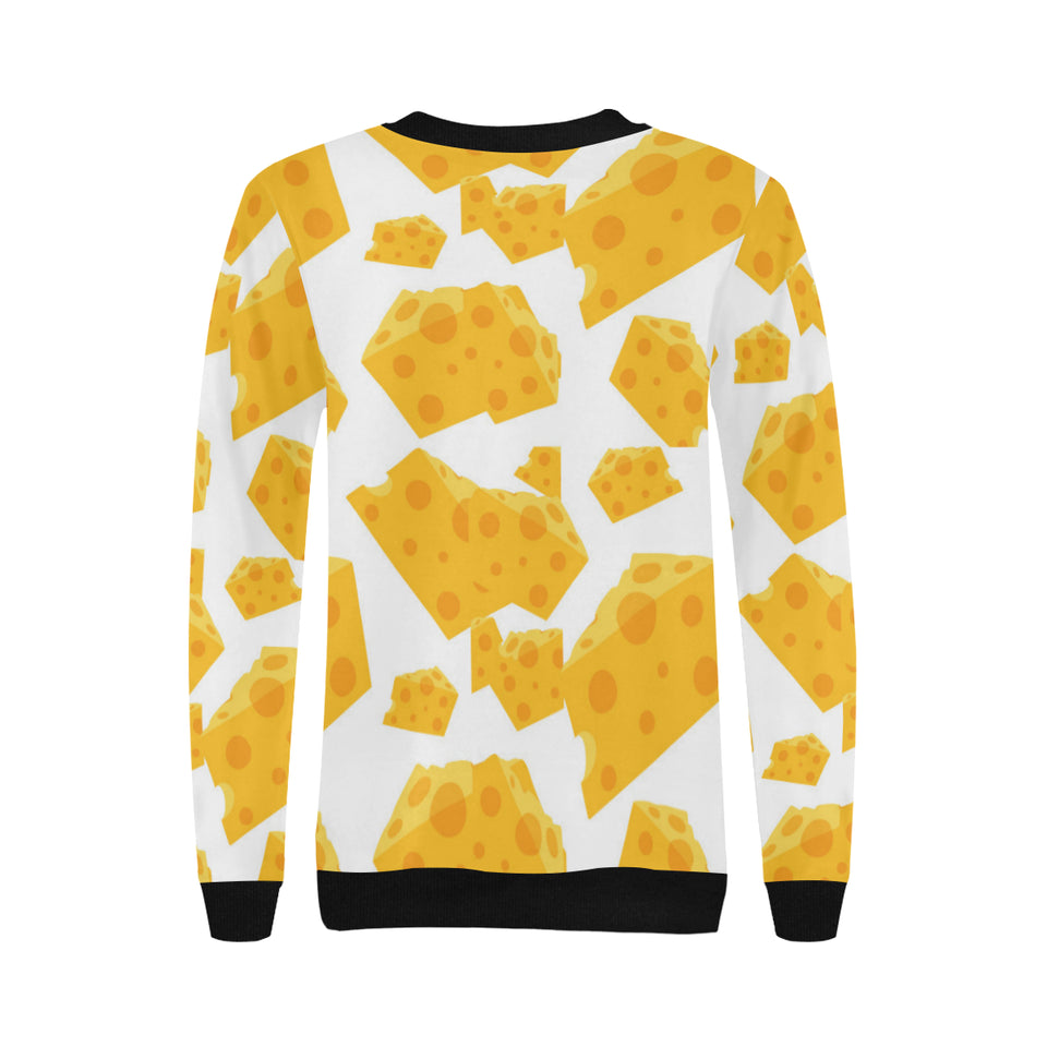 Cheese slice pattern Women's Crew Neck Sweatshirt