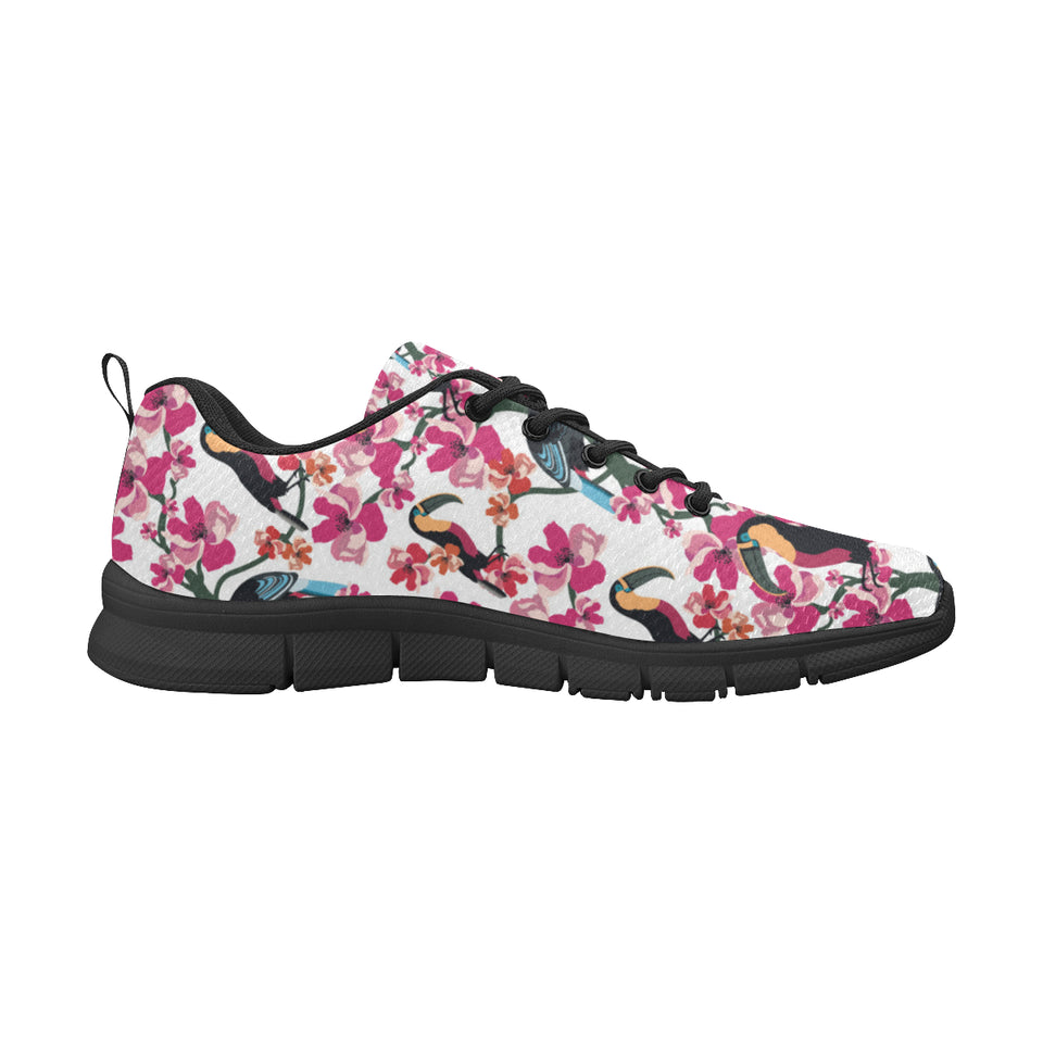 Toucan flower design pattern Women's Sneaker Shoes