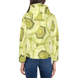 Sliced kiwi pattern Women's Padded Hooded Jacket
