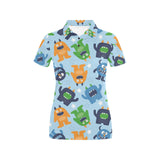 Alien Pattern Print Design 04 Women's All Over Print Polo Shirt