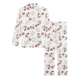 English Bulldog Pattern Print Design 01 Women's Long Pajama Set