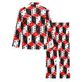 Dice Pattern Print Design 02 Men's Long Pajama Set